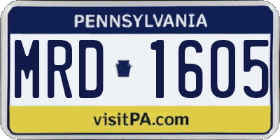 PA license plate MRD1605