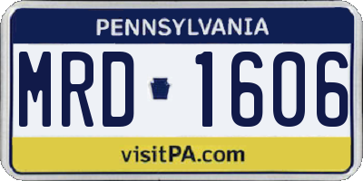 PA license plate MRD1606