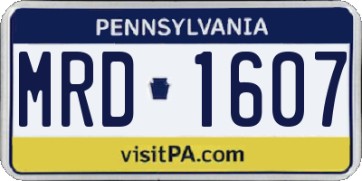 PA license plate MRD1607