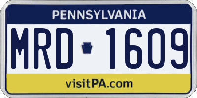 PA license plate MRD1609