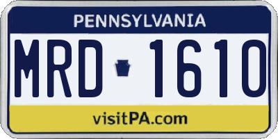 PA license plate MRD1610