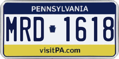 PA license plate MRD1618