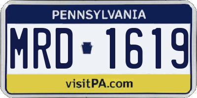 PA license plate MRD1619