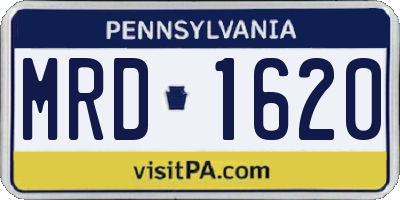 PA license plate MRD1620