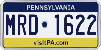 PA license plate MRD1622