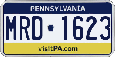 PA license plate MRD1623