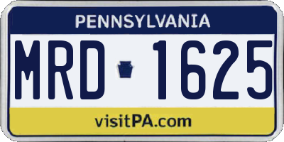PA license plate MRD1625