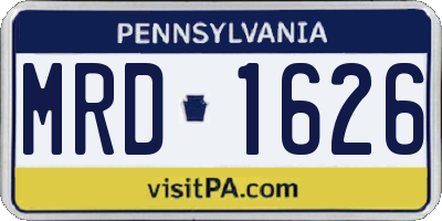 PA license plate MRD1626