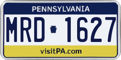 PA license plate MRD1627
