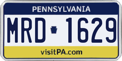 PA license plate MRD1629