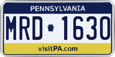 PA license plate MRD1630