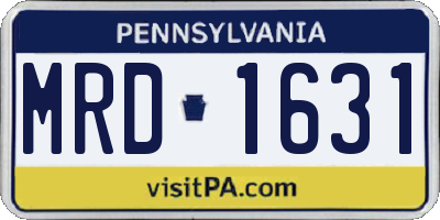 PA license plate MRD1631