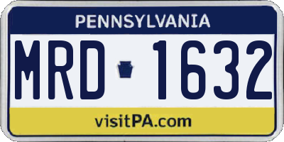 PA license plate MRD1632