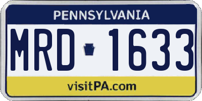 PA license plate MRD1633