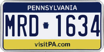 PA license plate MRD1634