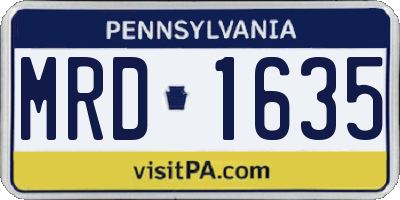 PA license plate MRD1635