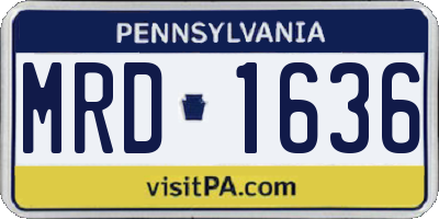 PA license plate MRD1636