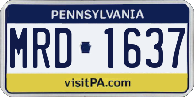 PA license plate MRD1637