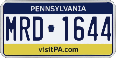 PA license plate MRD1644