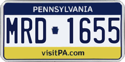 PA license plate MRD1655
