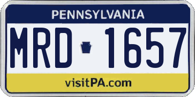 PA license plate MRD1657