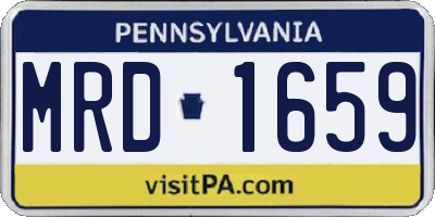 PA license plate MRD1659