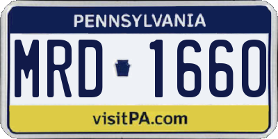 PA license plate MRD1660