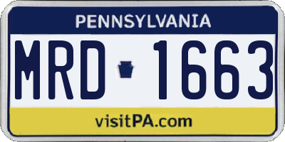 PA license plate MRD1663