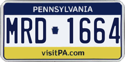 PA license plate MRD1664