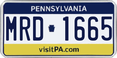 PA license plate MRD1665