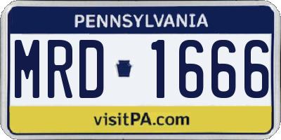 PA license plate MRD1666