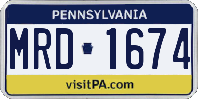 PA license plate MRD1674