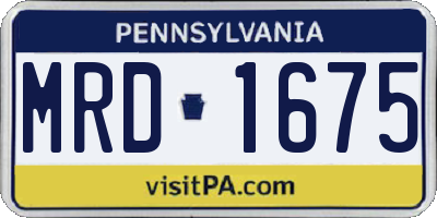 PA license plate MRD1675