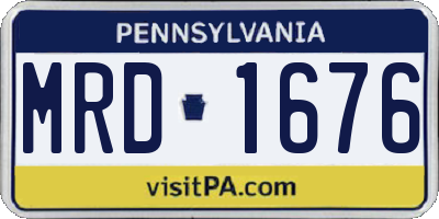 PA license plate MRD1676