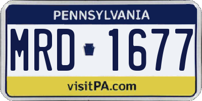 PA license plate MRD1677