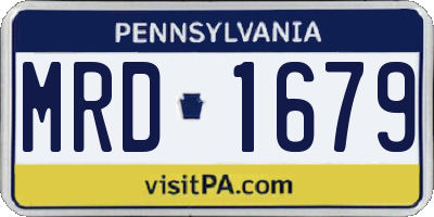 PA license plate MRD1679