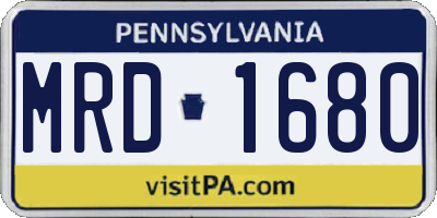 PA license plate MRD1680