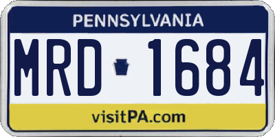 PA license plate MRD1684