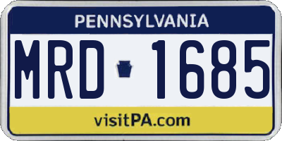 PA license plate MRD1685