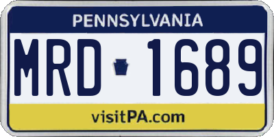 PA license plate MRD1689