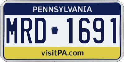 PA license plate MRD1691