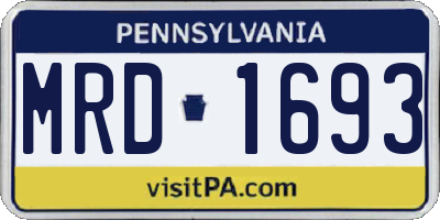 PA license plate MRD1693