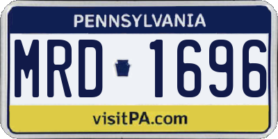PA license plate MRD1696