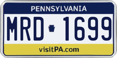 PA license plate MRD1699