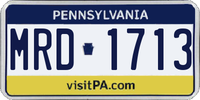 PA license plate MRD1713