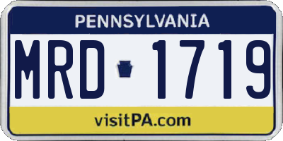 PA license plate MRD1719