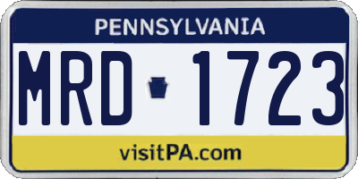 PA license plate MRD1723