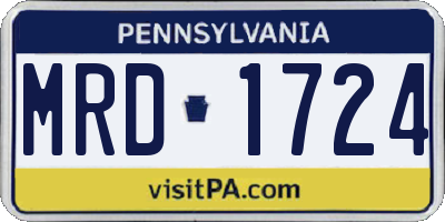 PA license plate MRD1724