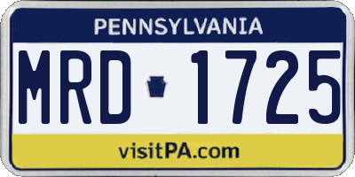 PA license plate MRD1725
