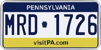 PA license plate MRD1726